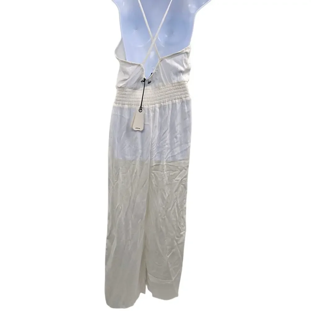 PRANA Jumpsuit Women Size Small White Wide Leg Lightweight Stretch Travel Cruise - Picture 7 of 12